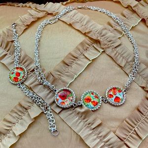 Silver plated necklace and bracelet